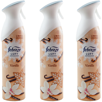 febreze Lufterfrischer Spray Vanille 3 x 300ml Raumspray entfernt Genrüche