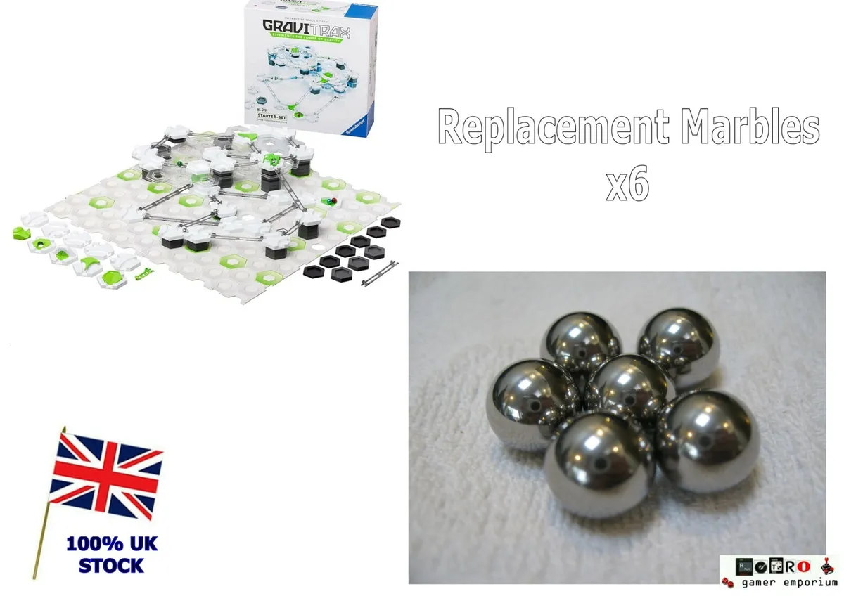 Gravitrax 6x Spare Replacement Balls / Marbles +FREE storage bag