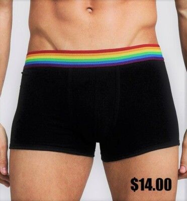 Rico Micro Stretch Rainbow Waistband Trunk, Black: S, M, L & X-Large