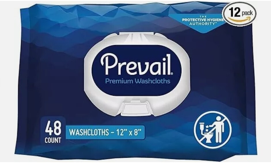 Prevail® Vitamin E Infused Adult Personal Wipes – 12 Soft Packs, 576 Wipes Total