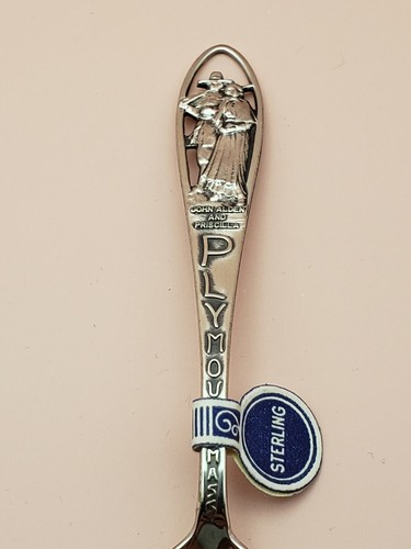 Vintage Bates & Klinke Sterling Silver Plymouth Mass. Spoon 4¼" New in Box - Picture 3 of 6
