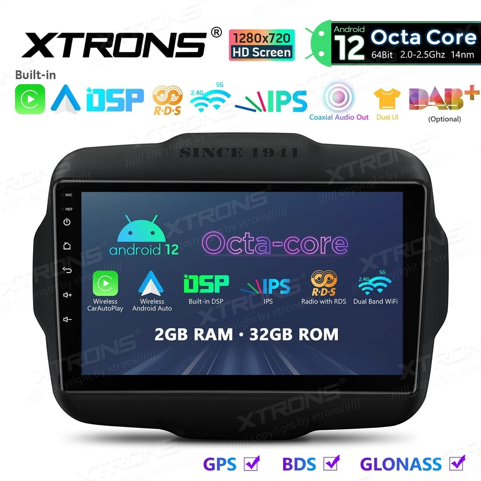 AUTORADIO ANDROID 12 JEEP RENEGADE 9" POLLICI WIFI NAVIGATORE COMANDI AL VOLANTE - Immagine 3 di 4