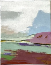 Original Abstract Acrylic Modern Art Landscape Painting Small Wall Art