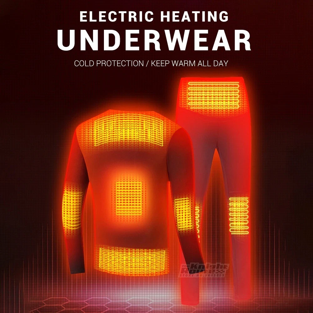 Heated Thermal Underwear USB Electric Heating Underwear Men's Winter Warm  Heated Underwear for Indoors Outdoors,Black,S : : Clothing, Shoes  & Accessories