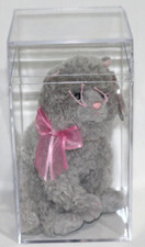 MWMT'S 8" TY BEANIE BABY BABIES FLUFF THE GRAY KITTY CAT WITH PINK BOW PLUSH TOY