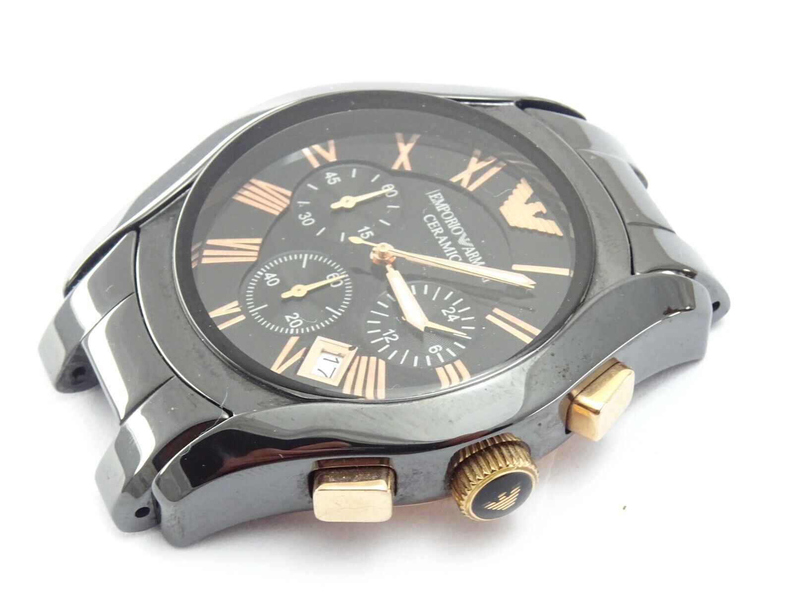 Chronograph Ceramic 42mm Wristwatch Men's ARMANI Ceramica Head EMPORIO - vintagewatches.pk