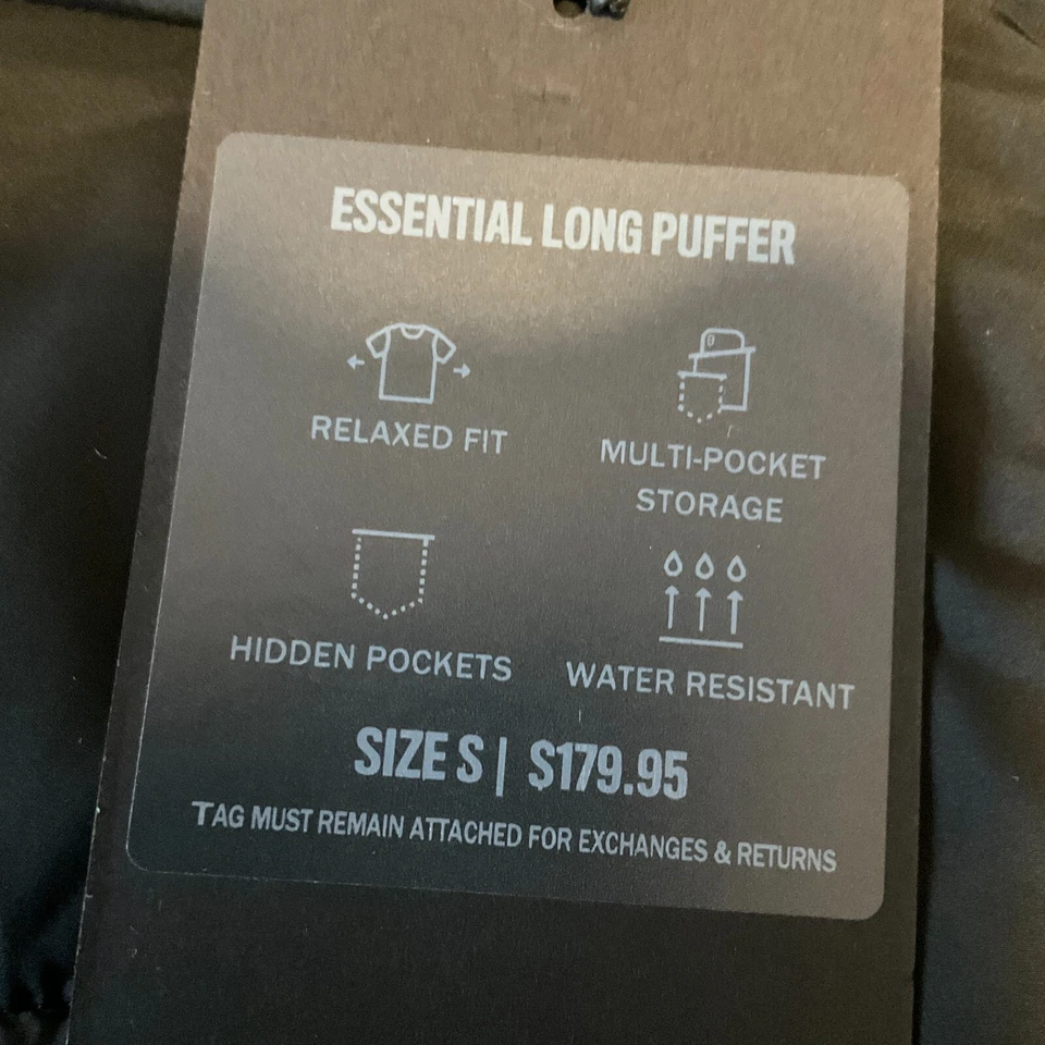 Chaqueta Abrigo Largo Puffer Fabletics Essential Mujer Talla S Negra Bolsillos Con Capucha Foto 3 de 4