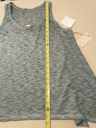 NWT Kenji Women's XL Sleeveless Lace Vintage Look Top Teal - Picture 6 of 6