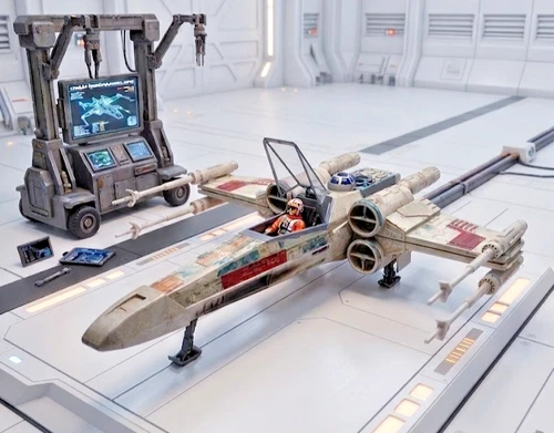 Incomplete Working Kenner Power Of Force Star Wars X-Wing Fighter Jet With Pilot