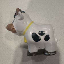 Fisher-Price Little People Black & White Cow Figure with Bell
