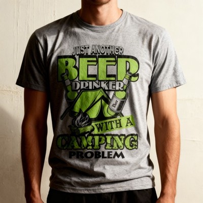 Camping T-shirt Funny camping Beer Tee Shirt Forest Vacation Camping Tee