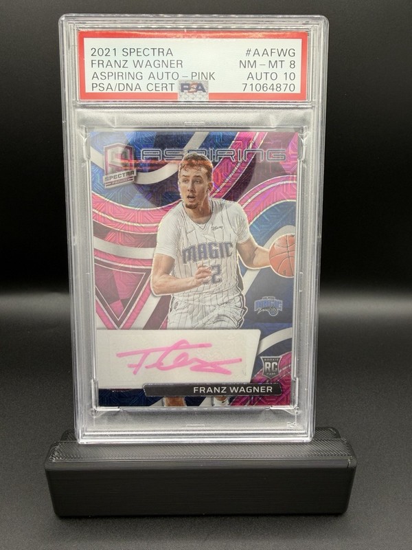2021 Spectra Franz Wagner Aspiring Auto Pink PSA 8 Auto 10 19/25 Orlando Magic