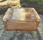 Vintage, PINK, Federal Glass Refrigerator Dish - 8.25" × 8.25" - 1950s