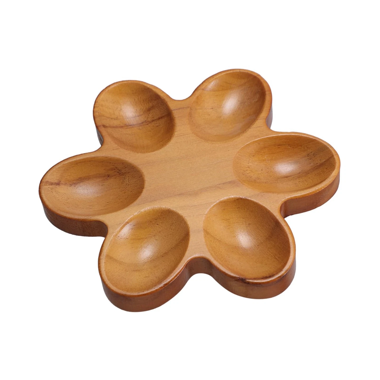 SHOWERORO 6 Egg Wooden Tray Separator Counter Top 15.00X15.00X1.50CM, Brown
