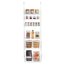 Over the Door Pantry Organizer Rack with 6-Adjustable Shelves-Steel Metal Wire F