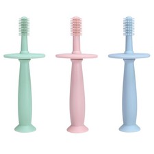 3 Pack Silicone Baby Toothbrush Teethers - Teething Toys Training Oral Care f...