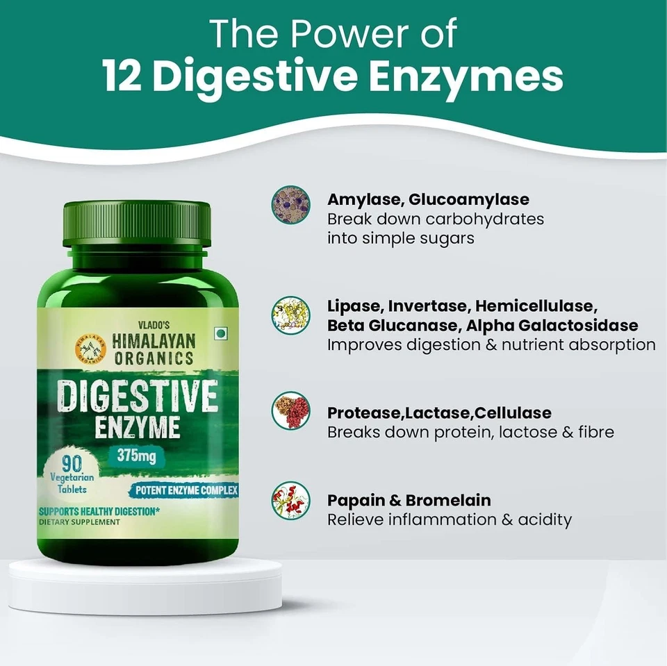 Digestive Enzyme with Bromelain & Papain Supplement 90 Tablets - Image 3 of 4