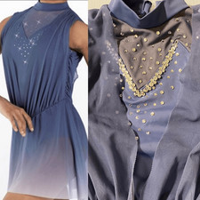 WEISSMAN Dance costume mesh dress blue custom What The World Need Now 13872 SC 6