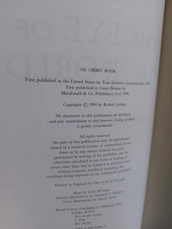 The Eye Of The World - Robert Jordan - UK HB - 1st/1st - Image 4 of 4