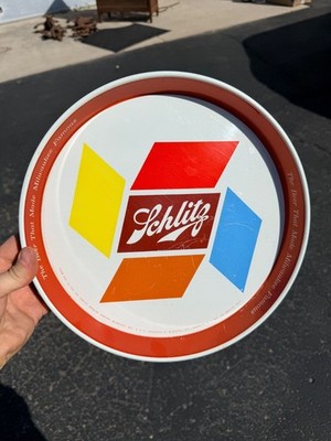 Vintage 1955 Schlitz Beer Tray Serving Tray Metal Retro Multi-Color