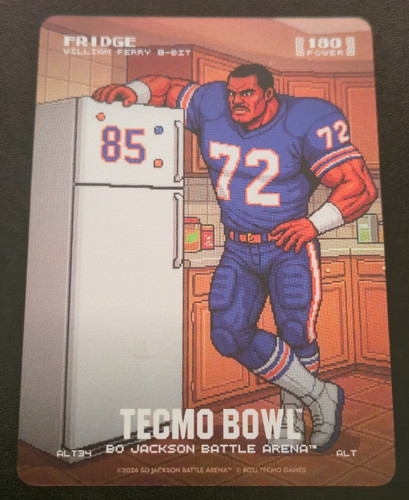 2026Bo Jackson Battle Arena Tecmo Bowl FRIDGE 8-bit Alt Art #ALT34 William Perry