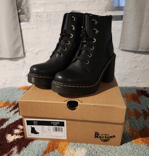Dr. Martens Womens JESY Black Leather Ankle Boots