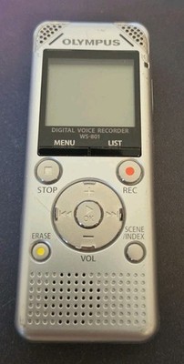 Olympus Model WS-801 Handheld USB Digital Voice Recorder Tested Works Silver