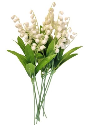 Artificial Lily Of The Valley Flowers 8 Stem Bunch Faux White Floral Bouquet Rea