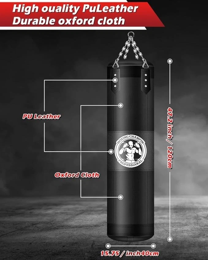 Boxsäcke für Erwachsene Hängender ungefüllt 120cm schwere Boxsäcke Kickboxsack - Bild 2 von 4