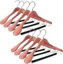 American Red Cedar Wide Shoulder Wooden Hangers 8 Pack, Luxury Wood Suit Coat...