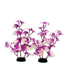 DVHEY Silk Aquarium Plants for Betta Fish Tank, 2 Pcs 8 8 Inch, Purple-white