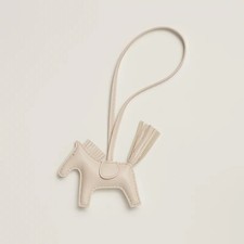 BNIB HERMES Rodeo Horse Bag Charm PM, Black, Craie / Craie / Craie
