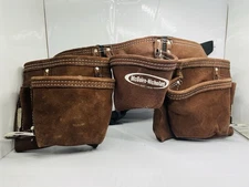 McGuire-Nicholas 11-Pocket Leather Tool Belt | Contractor Apron | Dark Brown
