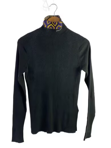PRADA/Knit sweater (thin)/Size 48/Cotton/Black/AMA2 2022 608