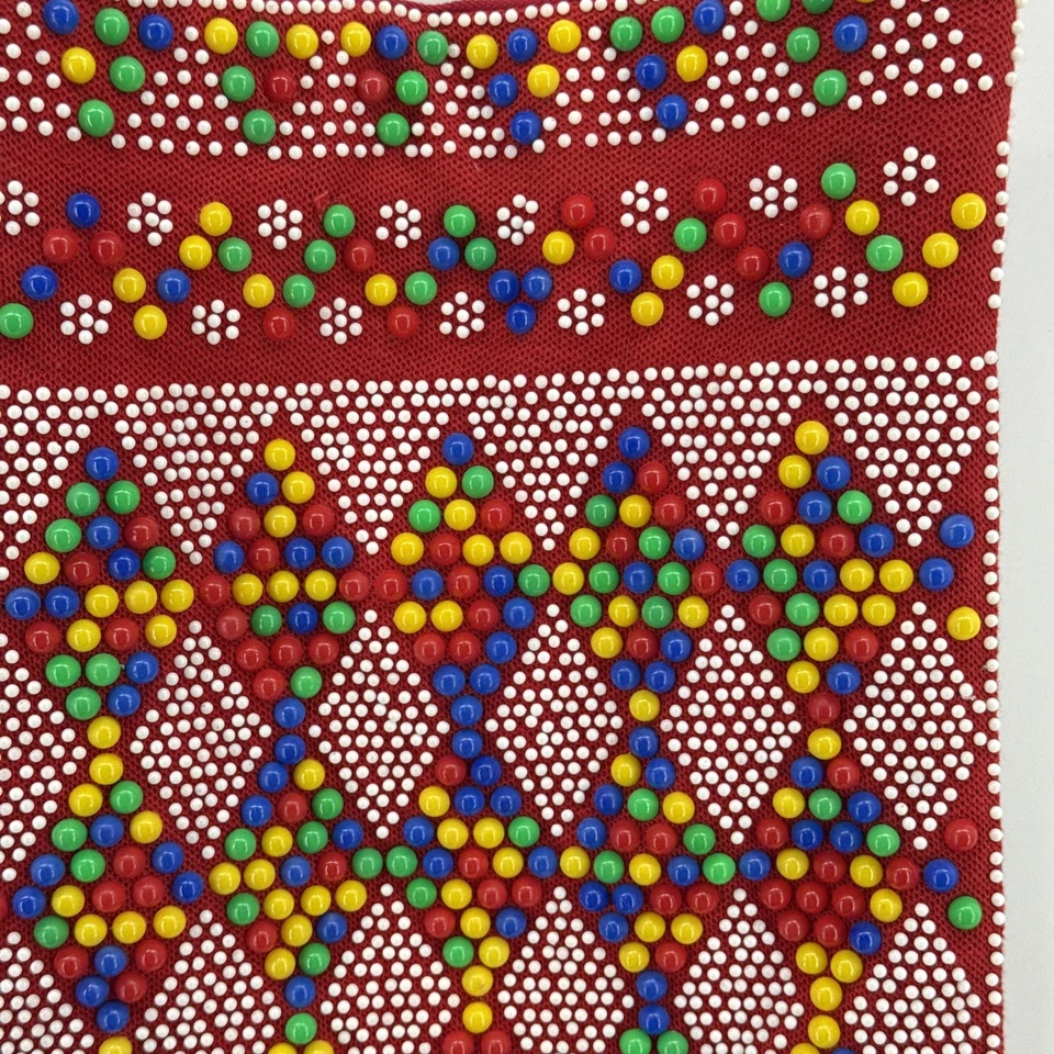 Bolsa hippie vintage boho mod anos 60 anos 70 ponto doce bolsa frisada franja colorida - Imagem 2 de 4