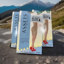3 Pack Assets by Sara Blakely Spanx Brand Hi-Waist Mid-Thigh Shaper Nude Size 3
