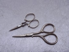 2 x antike Nähschere Stickschere Löwenmarke und Wüsthof Solingen - Vintage