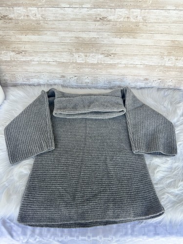 Suéter Talbots 100 % cachemir gris capucha cuello mujer talla pequeña acogedor tejido suave - Imagen 9 de 11
