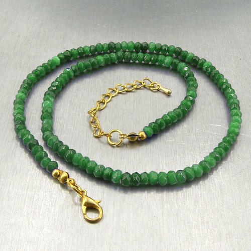 OPERHAUS EDLE RUBIN SMARAGD SAPHIR Lavendelquarz HALSKETTE KETTE Radform 3x4mm - Bild 4 von 7