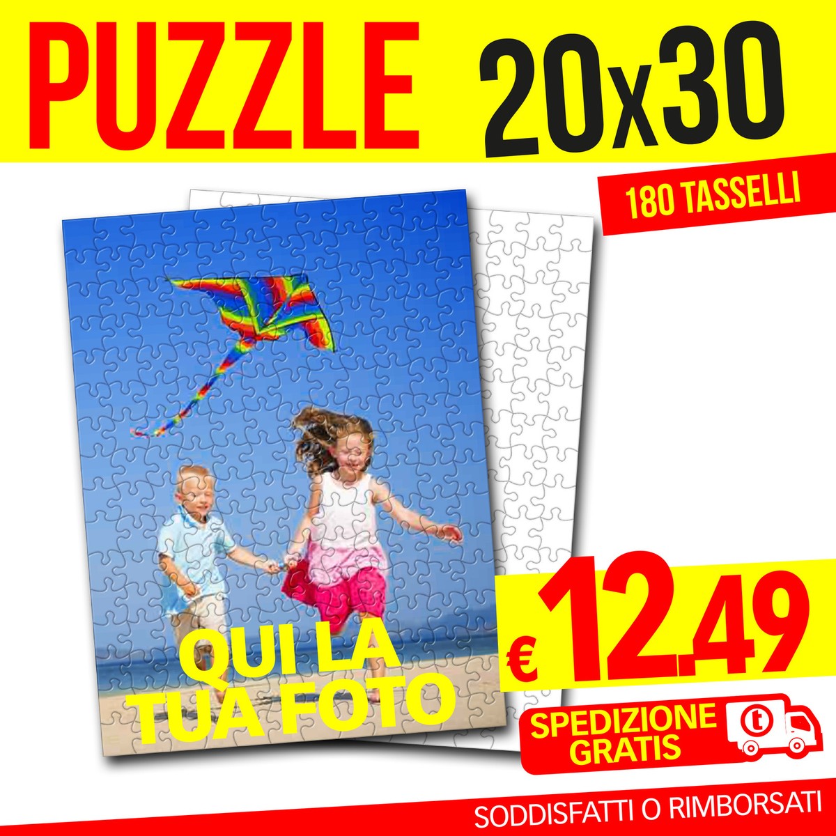 Puzzle Personalizzato 20x30 Con Tua Foto – 180 Pezzi – Regalo Unico