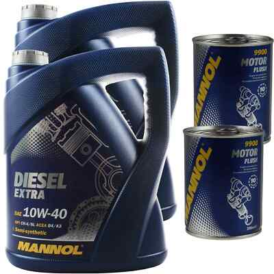 10L Motoröl MANNOL SAE 10W-40 DIESEL EXTRA 2xMotor Flush
