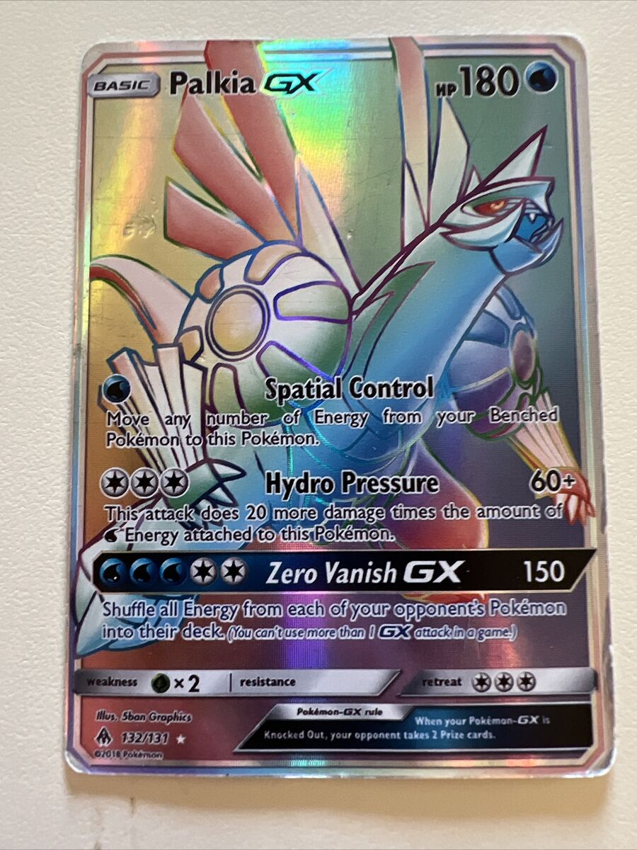 Palkia GX 132/131 Rainbow Secret Rare Card Pokémon Forbidden Palkia GX 132/131 Rainbow Secret Rare Card Pokémon Forbidden