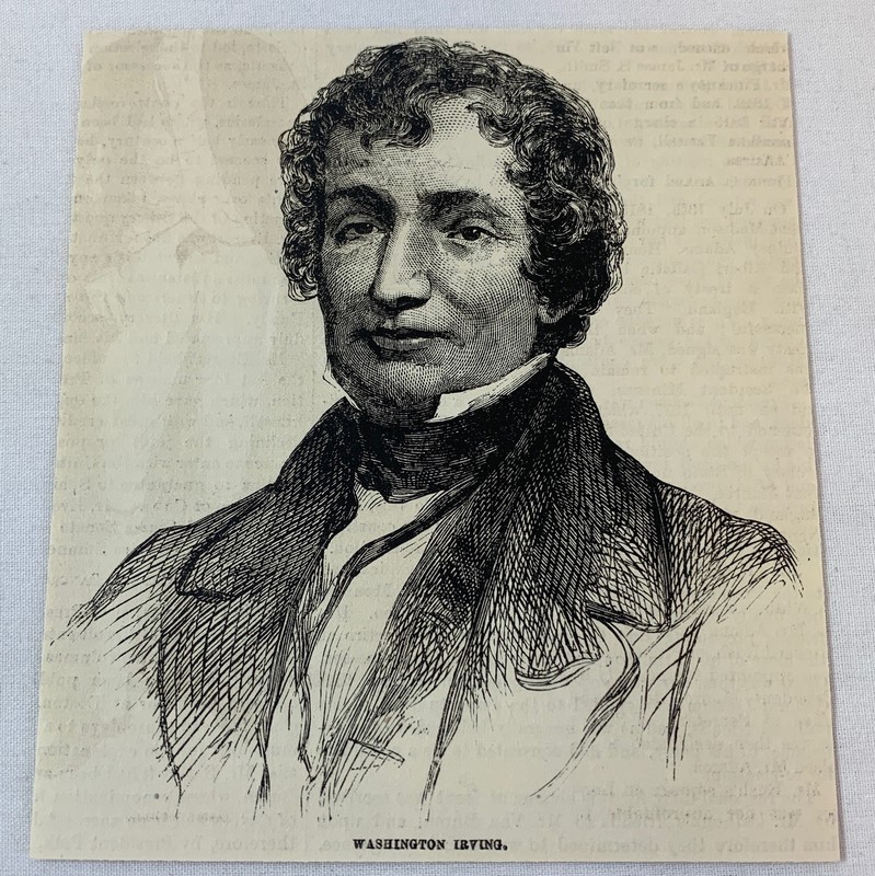1882 magazine engraving ~ WASHINGTON IRVING, Legend of Sleepy Hollow