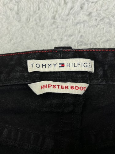 Tommy Hilfiger Pants Womens 10 Black Denim Jeans Hipster Boot Cotton Blend Mid - Picture 3 of 16