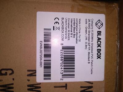 BLACKBOX SHIELDED PVC PATCH CABLE GREEN 1FT EVNSL0272GN-0001.... 10 PER ORDED