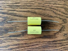 2 New 4.7 uF 250V Supertech MPT Film Audio Signal Crossover Capacitors (Qty)
