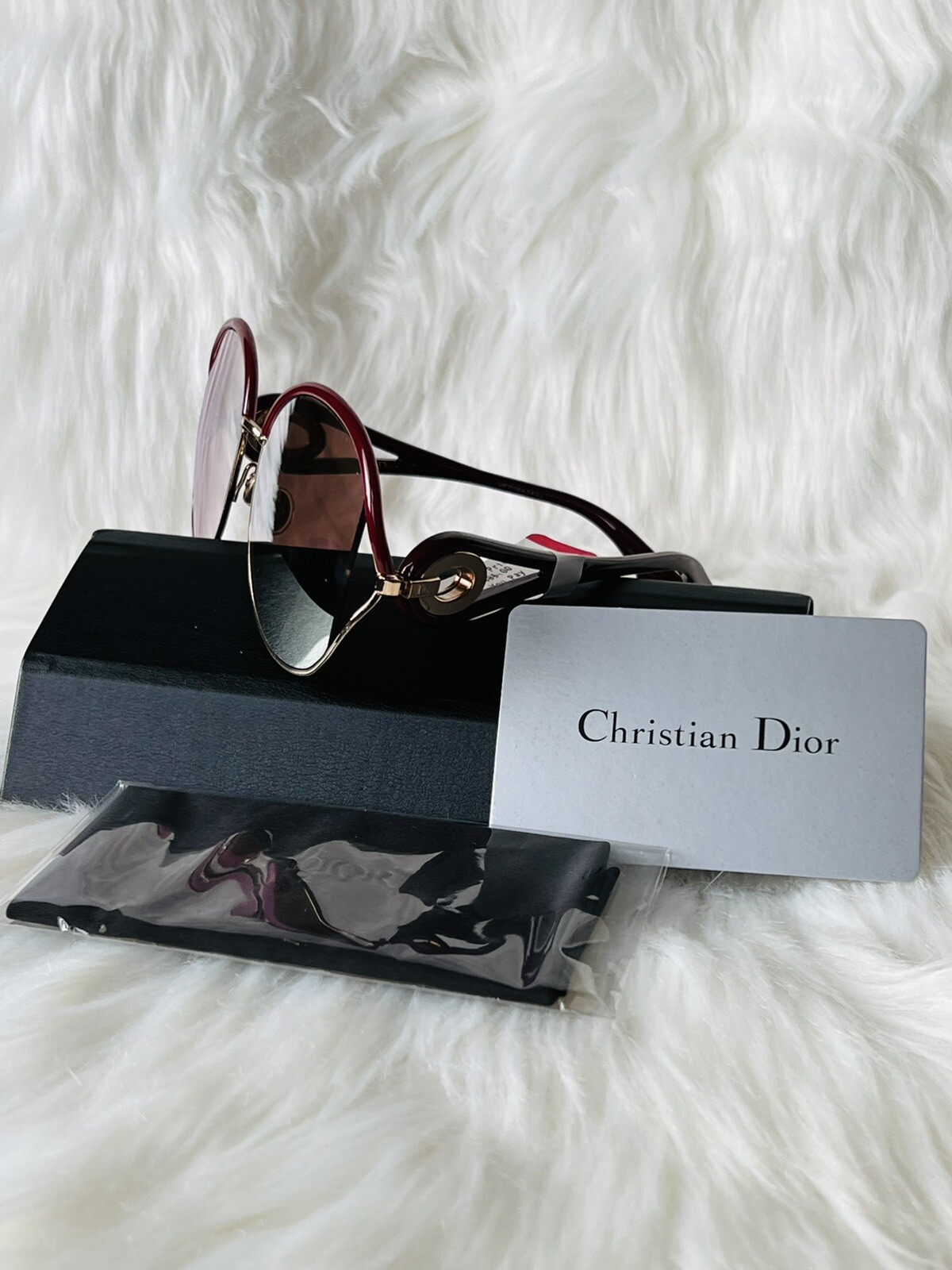 Dior New Volute 57mm Gradient Lens Round Frame Sunglasses - Brown 