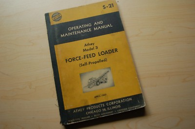 ATHEY MODEL 3 FORCE FEED LOADER Owner Operator Operation Manual Book guide WHEEL