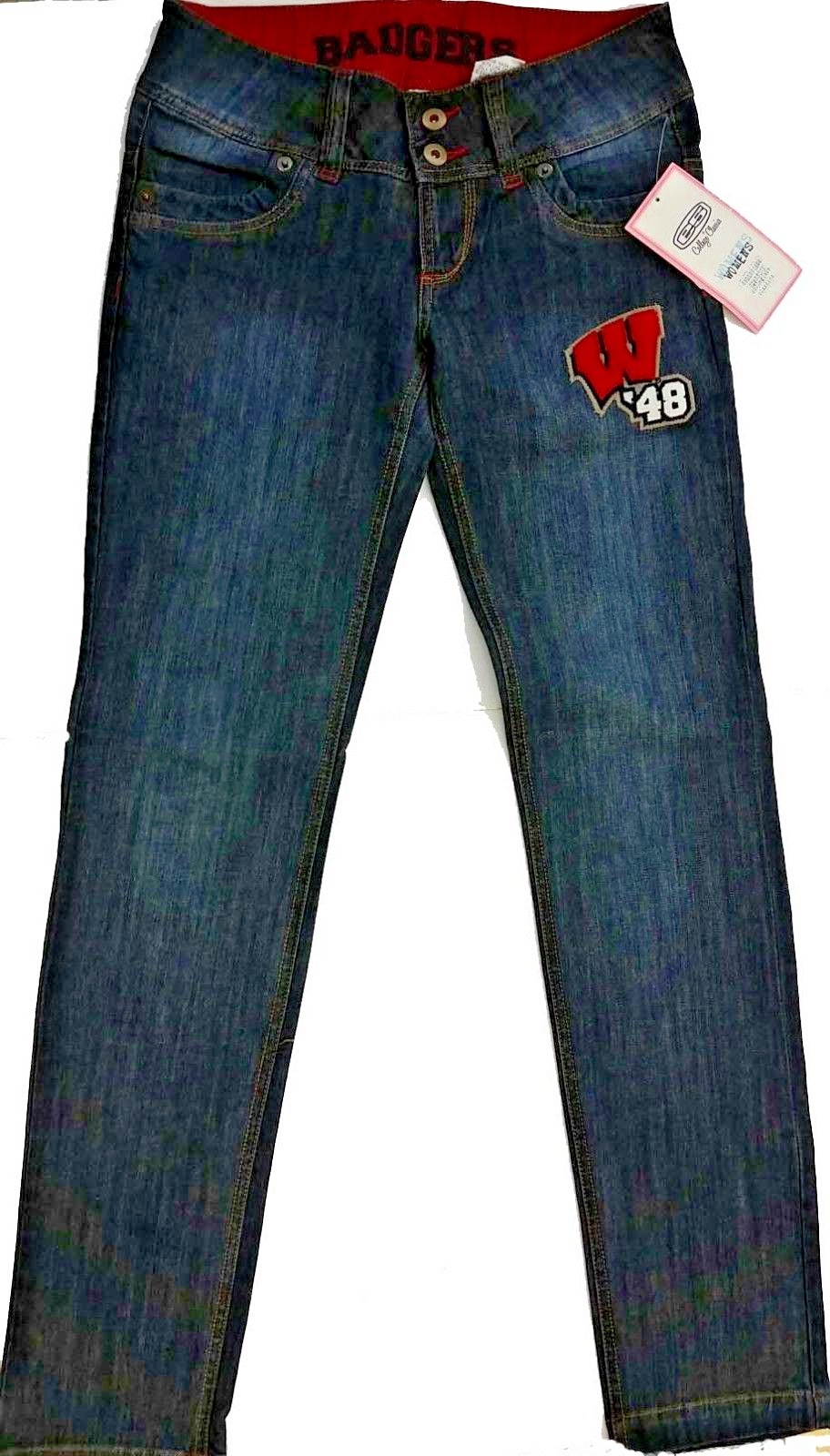 Wisconsin Badgers Denim Jeans -  Women's - Juniors Size 9, New (Lot of 2)