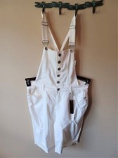 Dollhouse Girls White Bib Overall Ripped/Destroyed Shortalls-16-Shorts